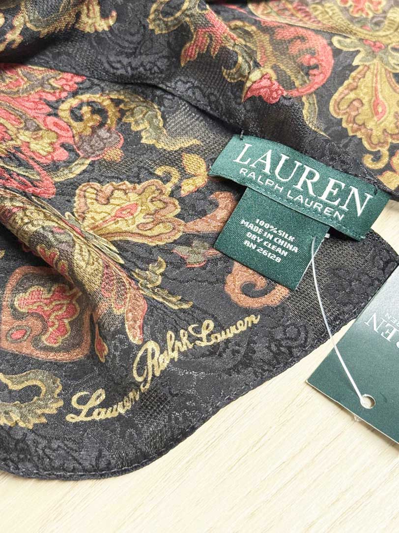 nwt ralph lauren 100% silk paisley sheer scarf - good market thrift store