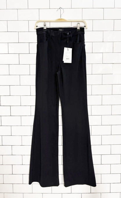 nwt theory demitria high waist flared leg trousers - good market thrift store