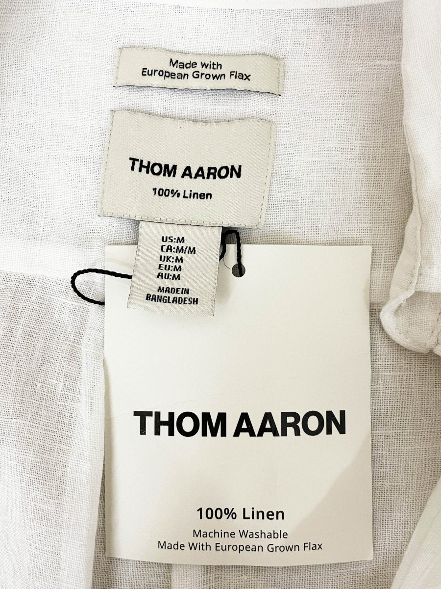nwt thom aaron 100% linen full button shirt | european grown flax - good market thrift store