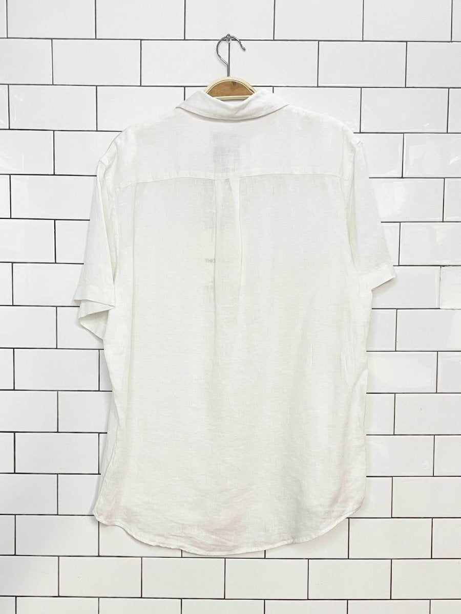 nwt thom aaron 100% linen full button shirt | european grown flax - good market thrift store