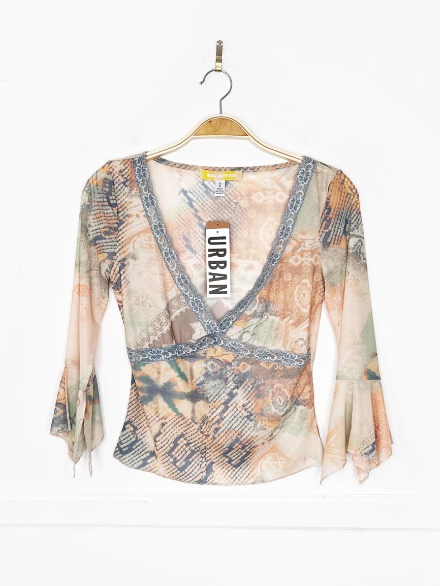 nwt urban outfitters liana lace trim mesh top | y2k - good market thrift store