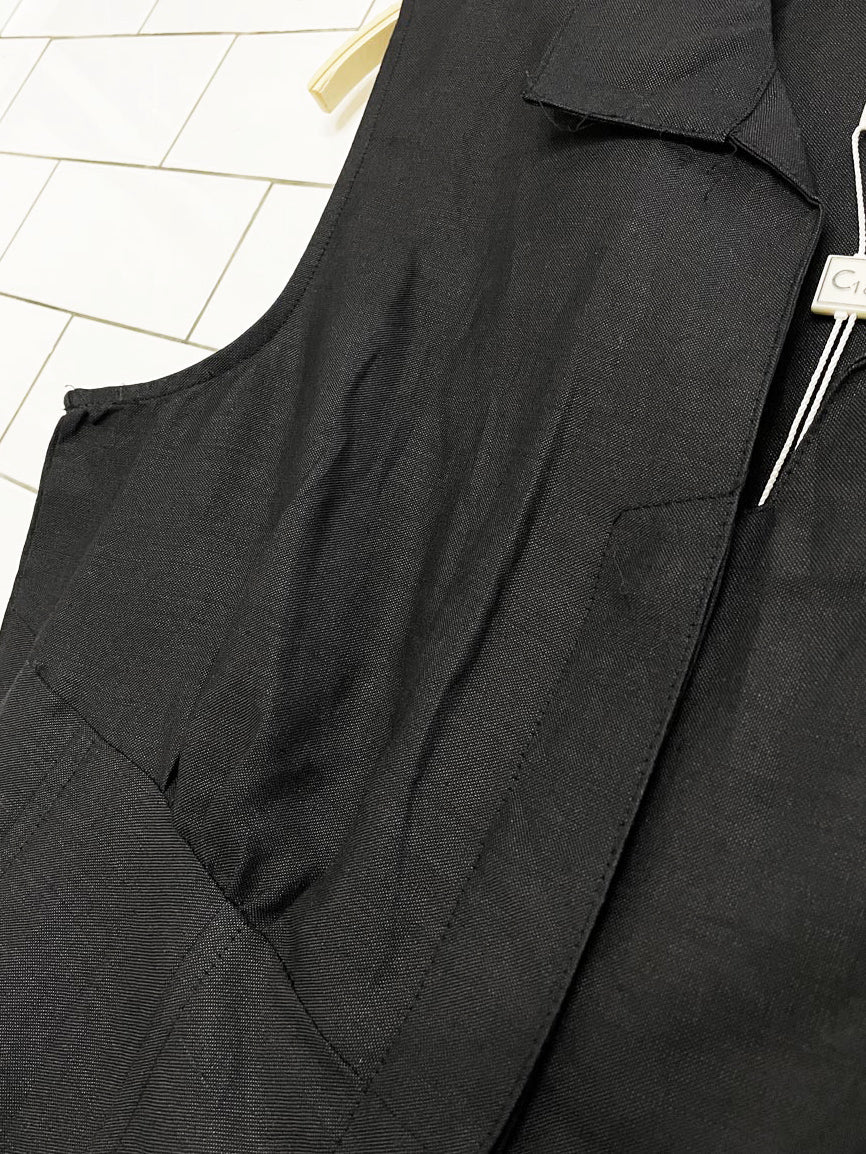 nwt vintage 00s connection 18 ramie-blend fitted sleeveless shirt - good market thrift store
