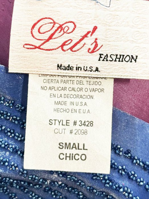 nwt vintage 00s let's fashion shiny satin beaded maxi dress | made in USA - good market thrift store