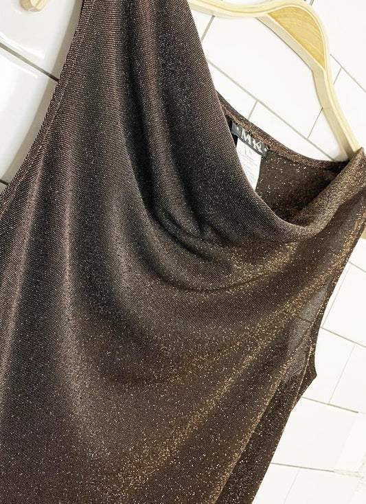 nwt vintage 00s mk studio metallic cowl-neck mini dress | made in Canada - good market thrift store