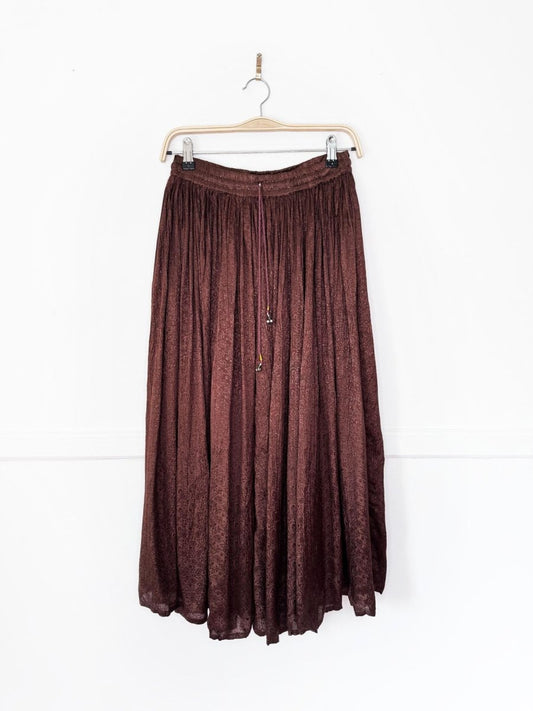 nwt vintage 00s the magic scarf satin jacquard boho flowy full midi skirt | made in India - good market thrift store