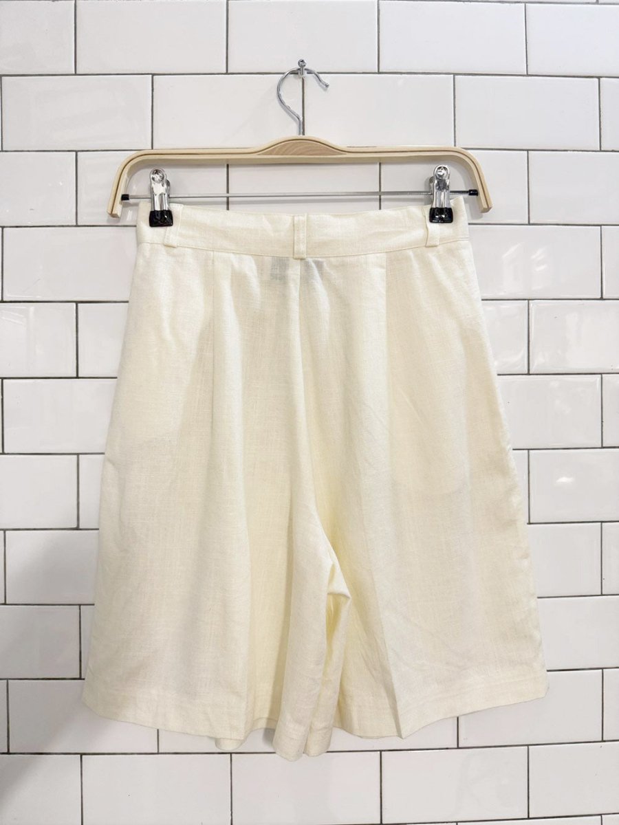 nwt vintage 80s diana hartman linen - blend pleated trouser shorts | made in USA - good market thrift store