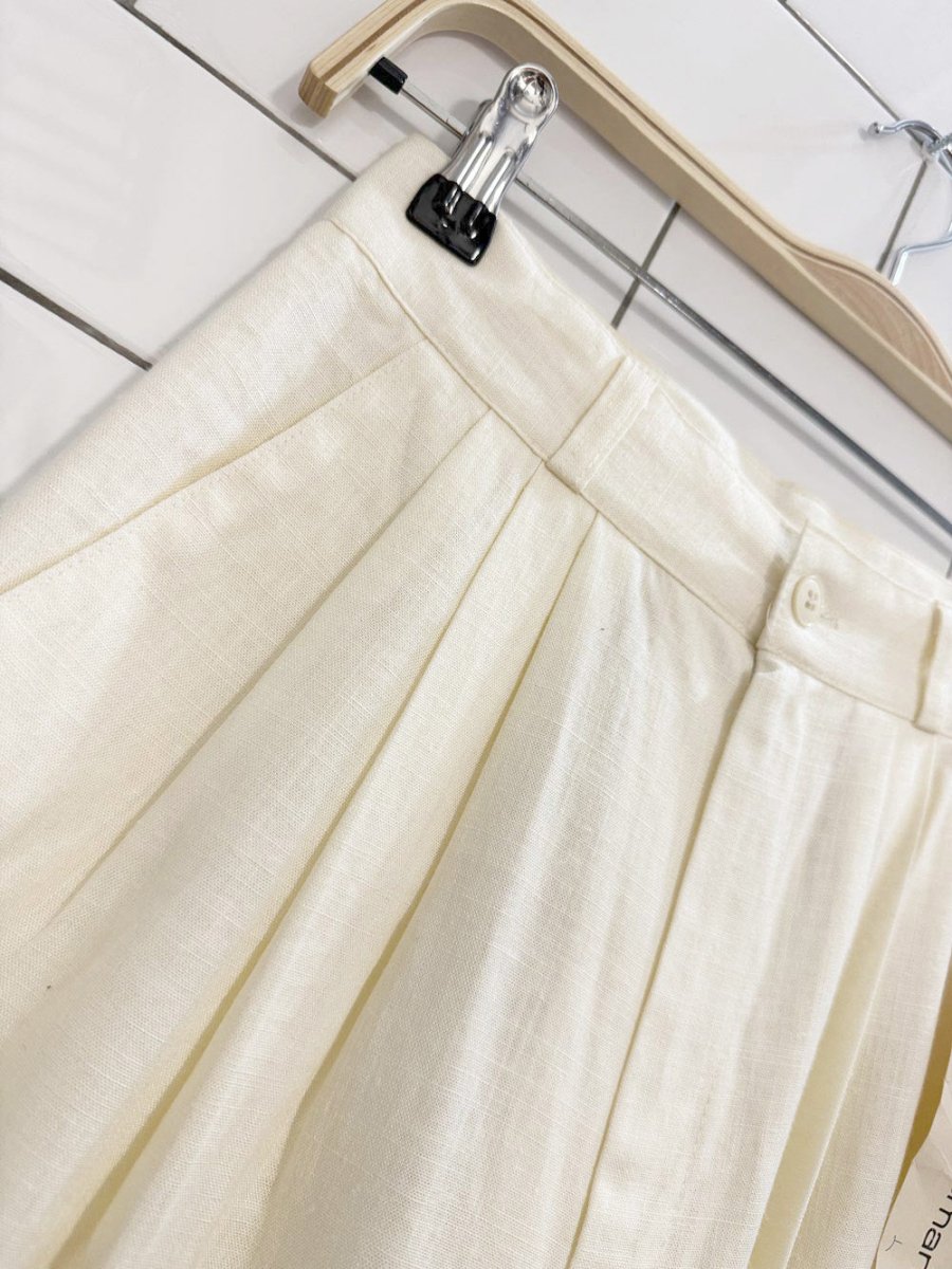 nwt vintage 80s diana hartman linen - blend pleated trouser shorts | made in USA - good market thrift store