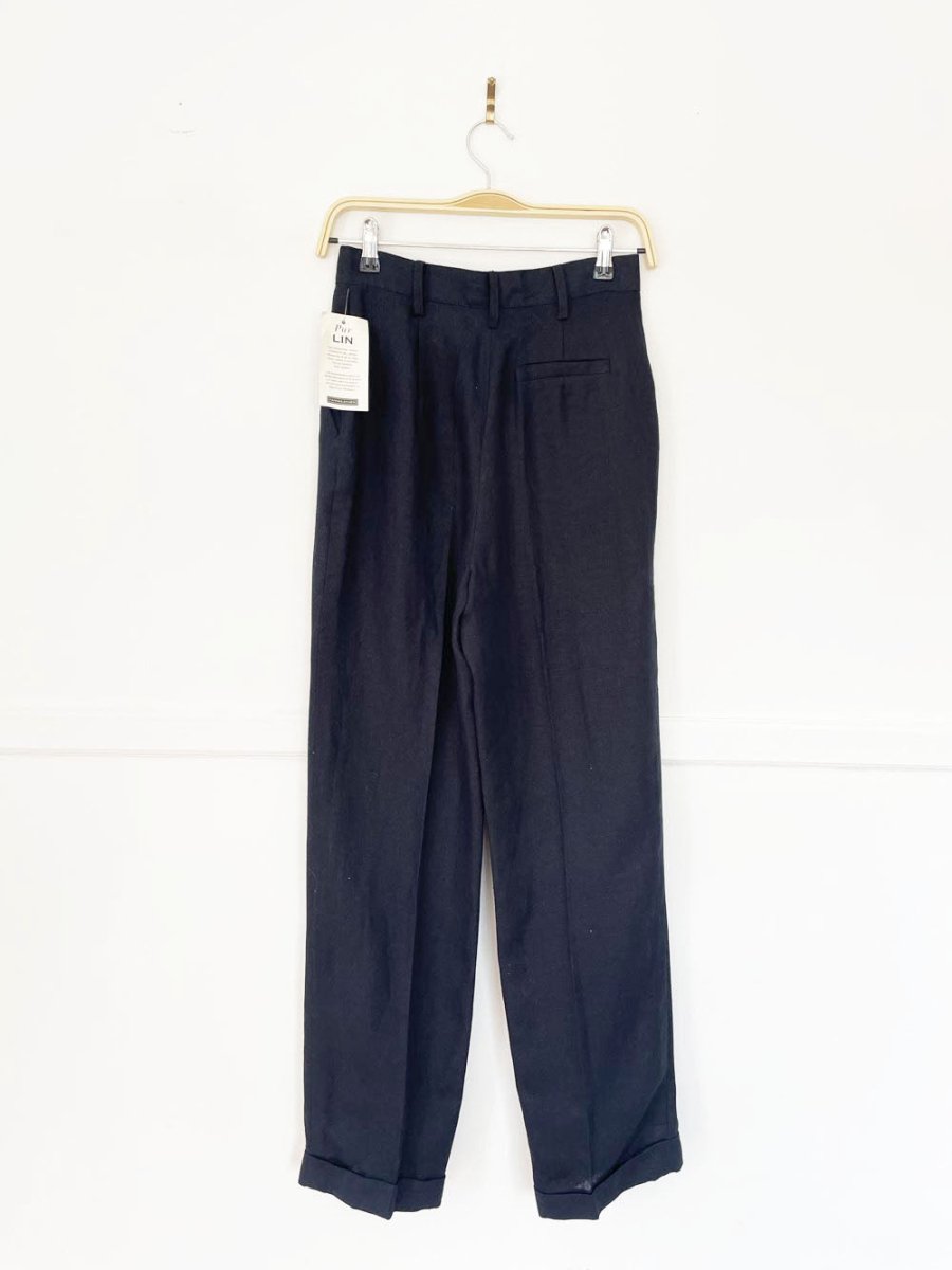 nwt vintage 90s hechter 100% linen pleated trouser | deadstock - good market thrift store