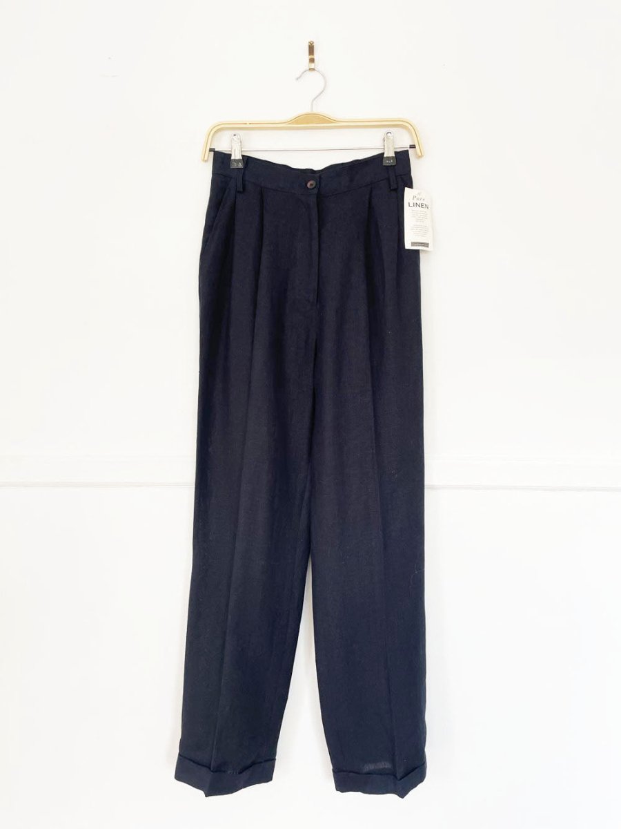 nwt vintage 90s hechter 100% linen pleated trouser | deadstock - good market thrift store