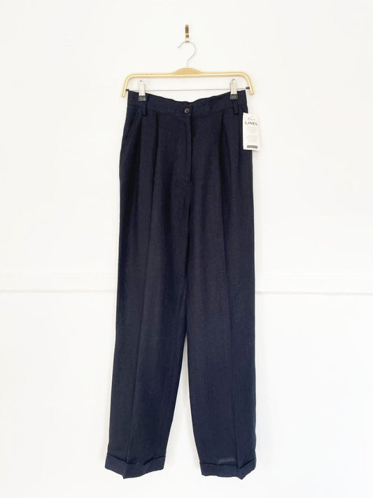 nwt vintage 90s hechter 100% linen pleated trouser | deadstock - good market thrift store