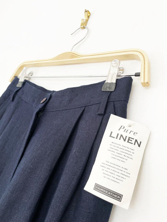 nwt vintage 90s hechter 100% linen pleated trouser | deadstock - good market thrift store