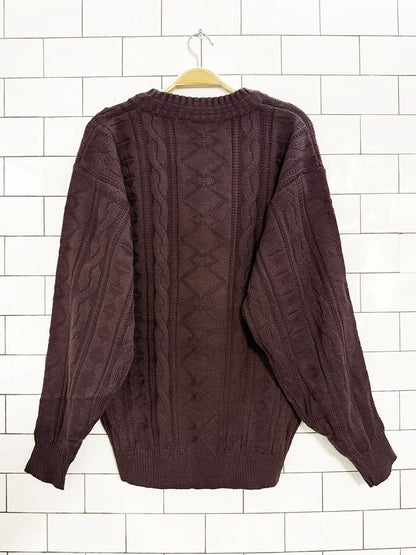 nwt vintage 90s protocol v - neck cable knit sweater - good market thrift store