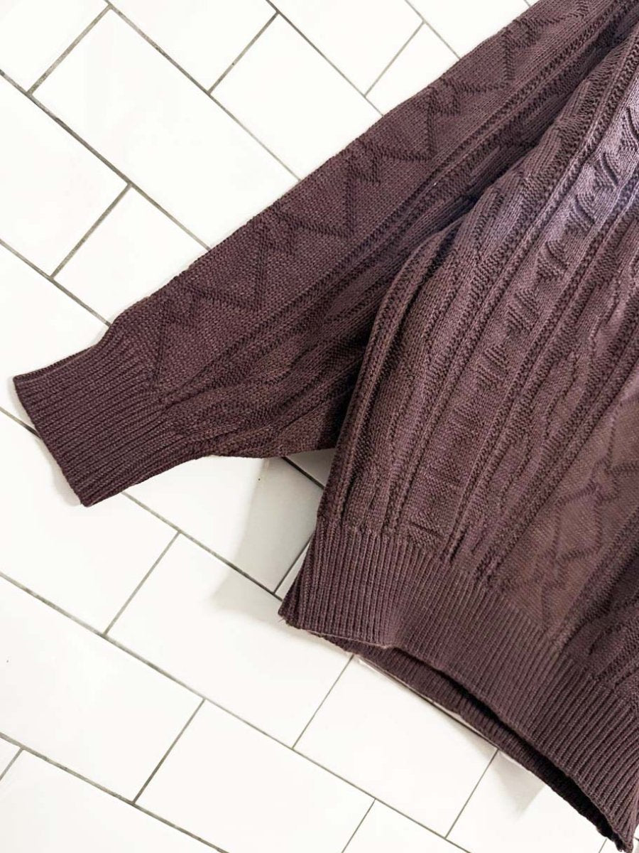 nwt vintage 90s protocol v - neck cable knit sweater - good market thrift store