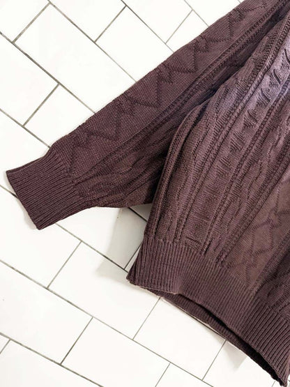 nwt vintage 90s protocol v - neck cable knit sweater - good market thrift store