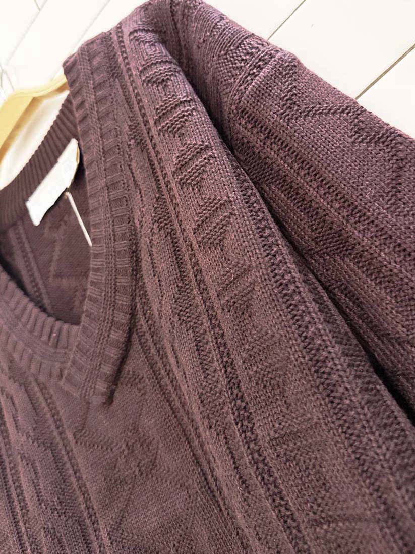 nwt vintage 90s protocol v - neck cable knit sweater - good market thrift store
