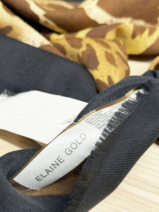 nwt vintage anne klein animal print fringe square scarf | made in Italy - good market thrift store