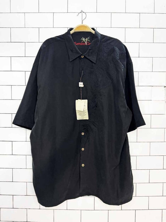 nwt vintage bamboo cay embroidered full button resort shirt - good market thrift store
