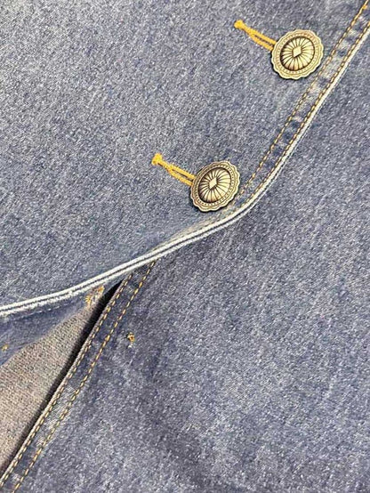 nwt vintage diane gilman western leather detail denim jacket - good market thrift store