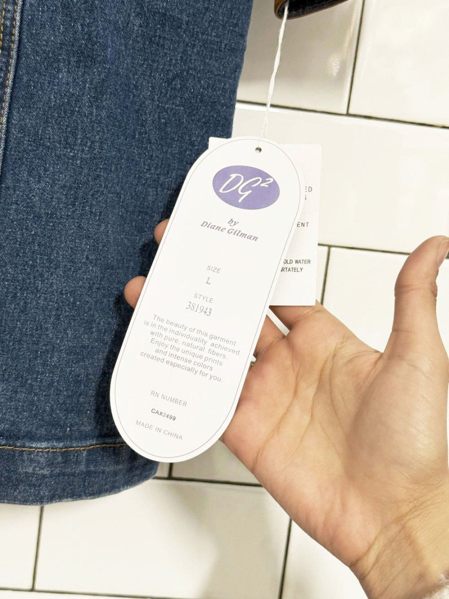 nwt vintage diane gilman western leather detail denim jacket - good market thrift store