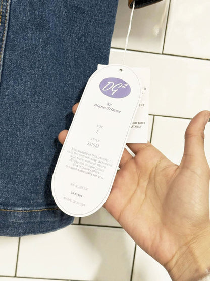 nwt vintage diane gilman western leather detail denim jacket - good market thrift store