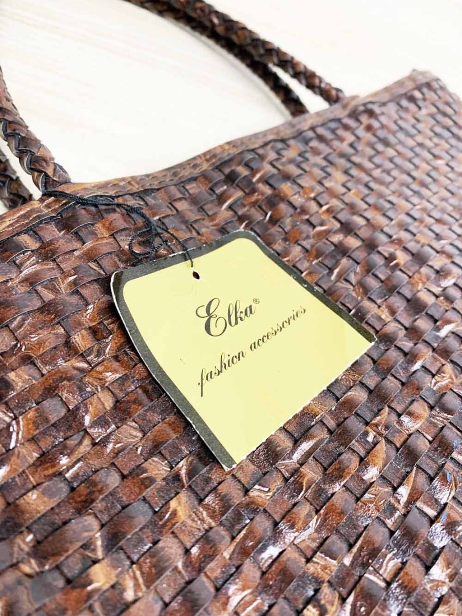 nwt vintage elka braided leather shoulder bag tote - good market thrift store