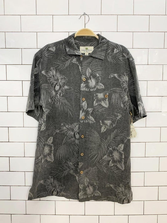 nwt vintage island shores 100% silk full button resort shirt - good market thrift store