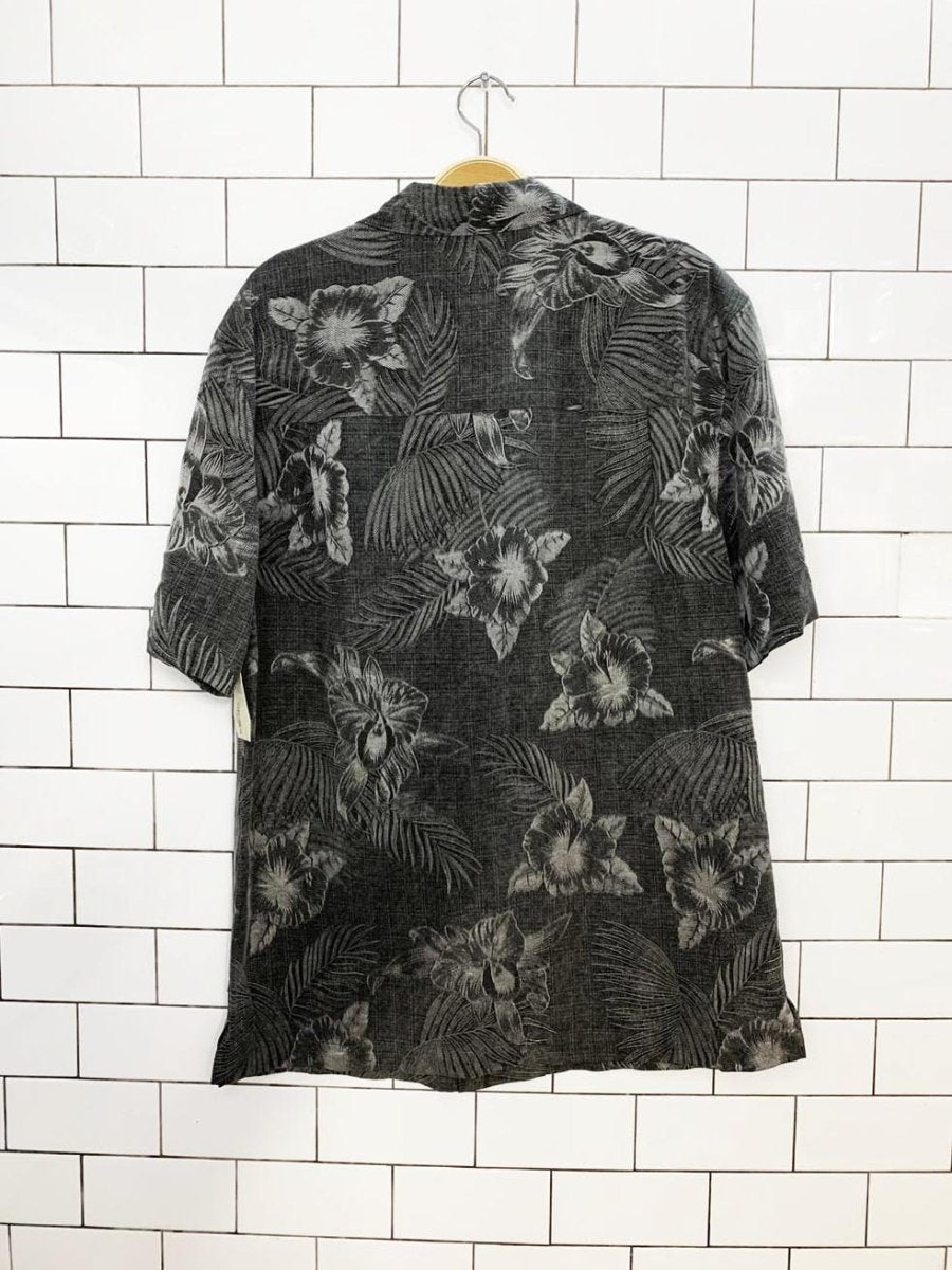nwt vintage island shores 100% silk full button resort shirt - good market thrift store