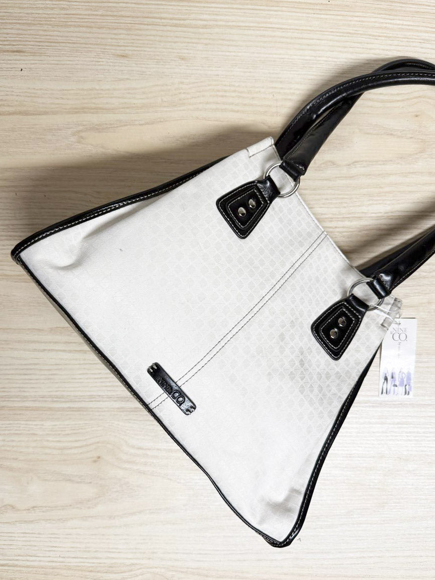 nwt vintage nine west canvas faux leather shoulder bag | nine & co - good market thrift store