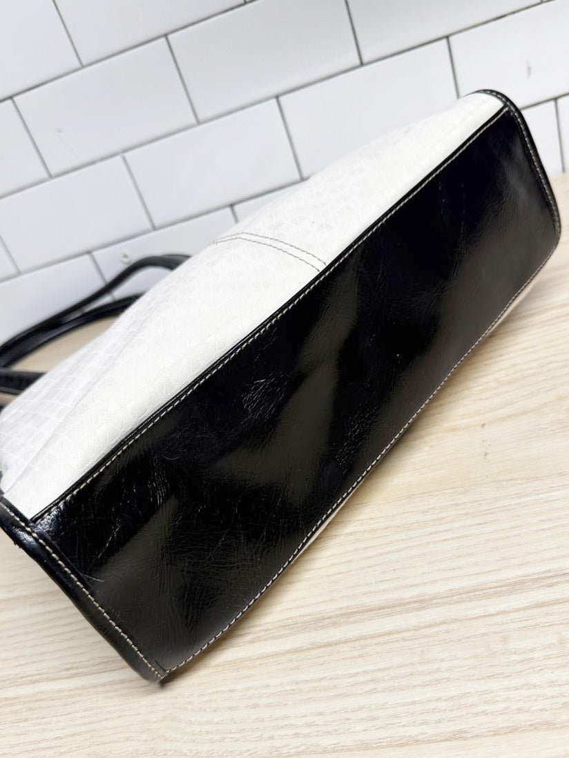 nwt vintage nine west canvas faux leather shoulder bag | nine & co - good market thrift store