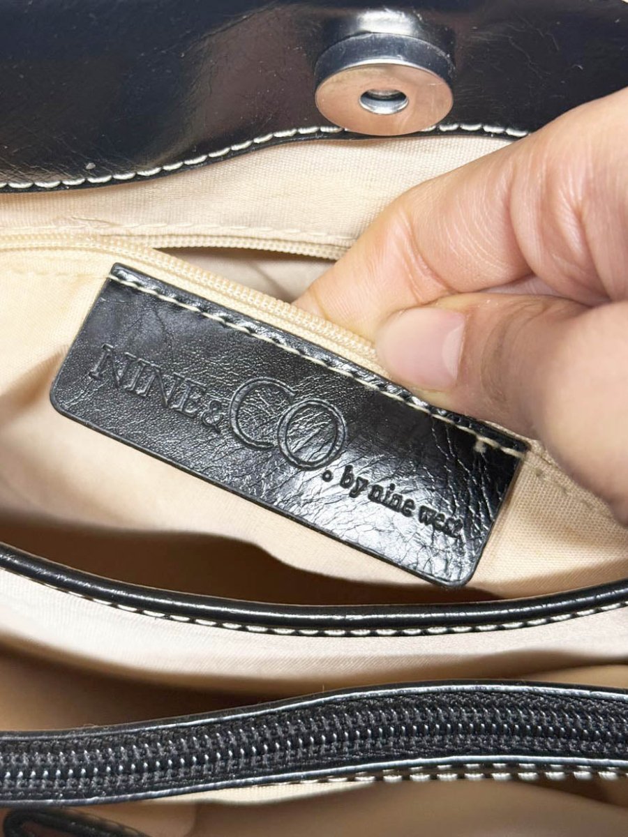 nwt vintage nine west canvas faux leather shoulder bag | nine & co - good market thrift store