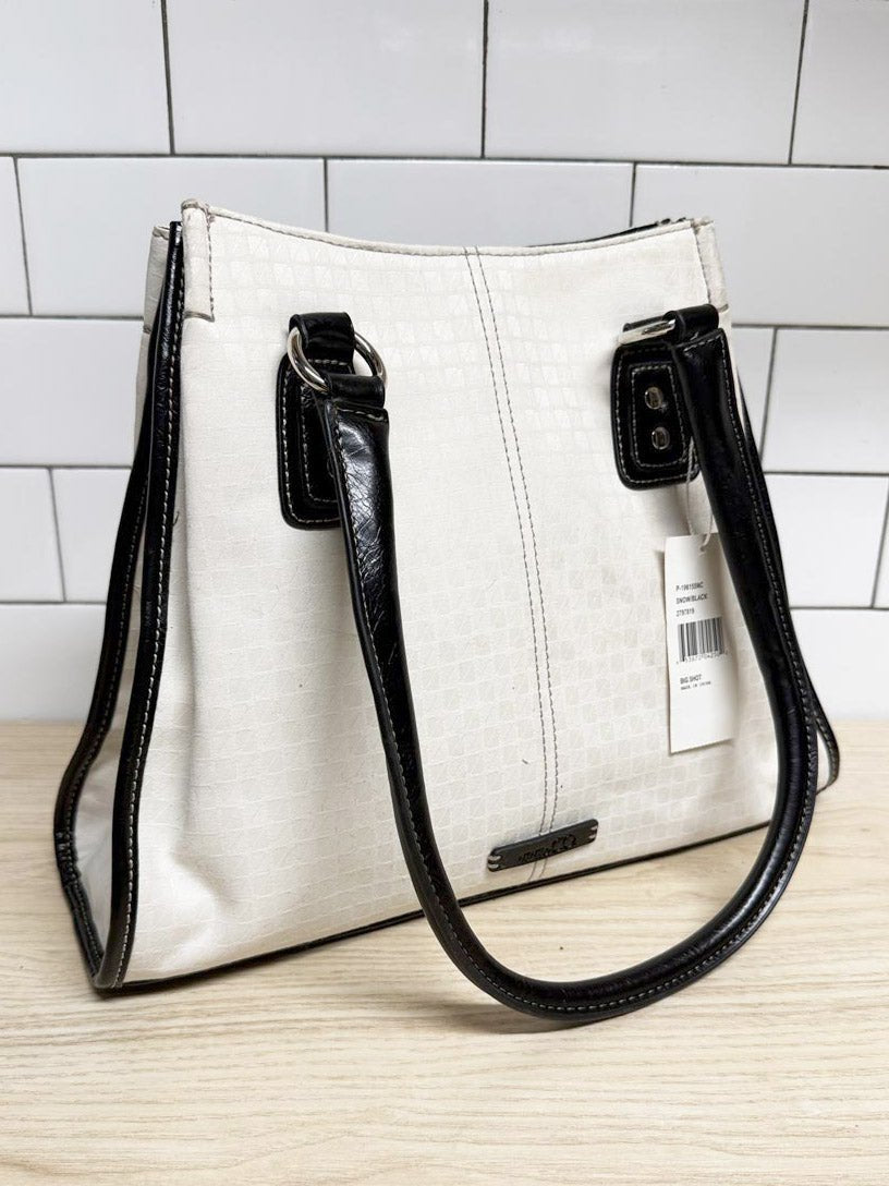 nwt vintage nine west canvas faux leather shoulder bag | nine & co - good market thrift store