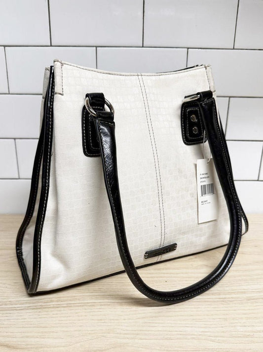 nwt vintage nine west canvas faux leather shoulder bag | nine & co - good market thrift store