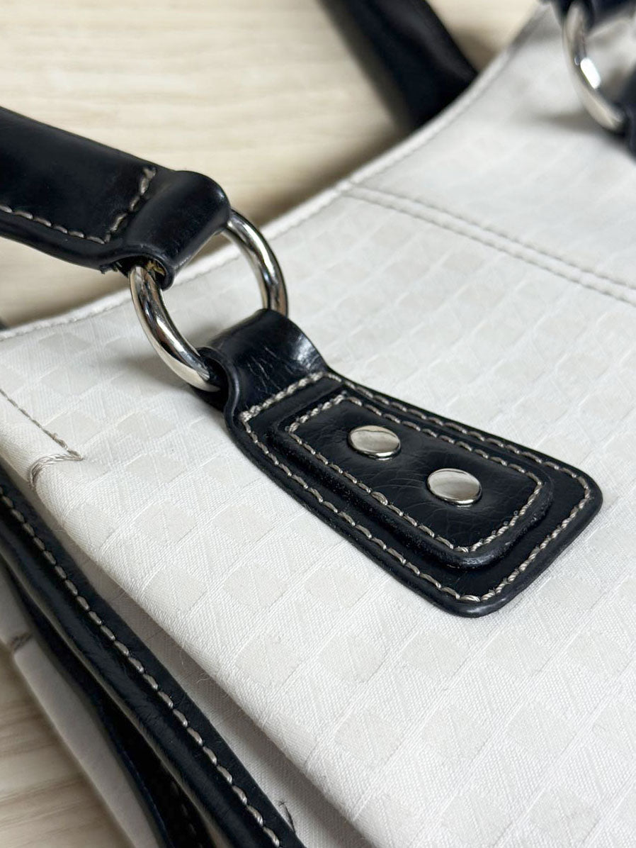 nwt vintage nine west canvas faux leather shoulder bag | nine & co - good market thrift store