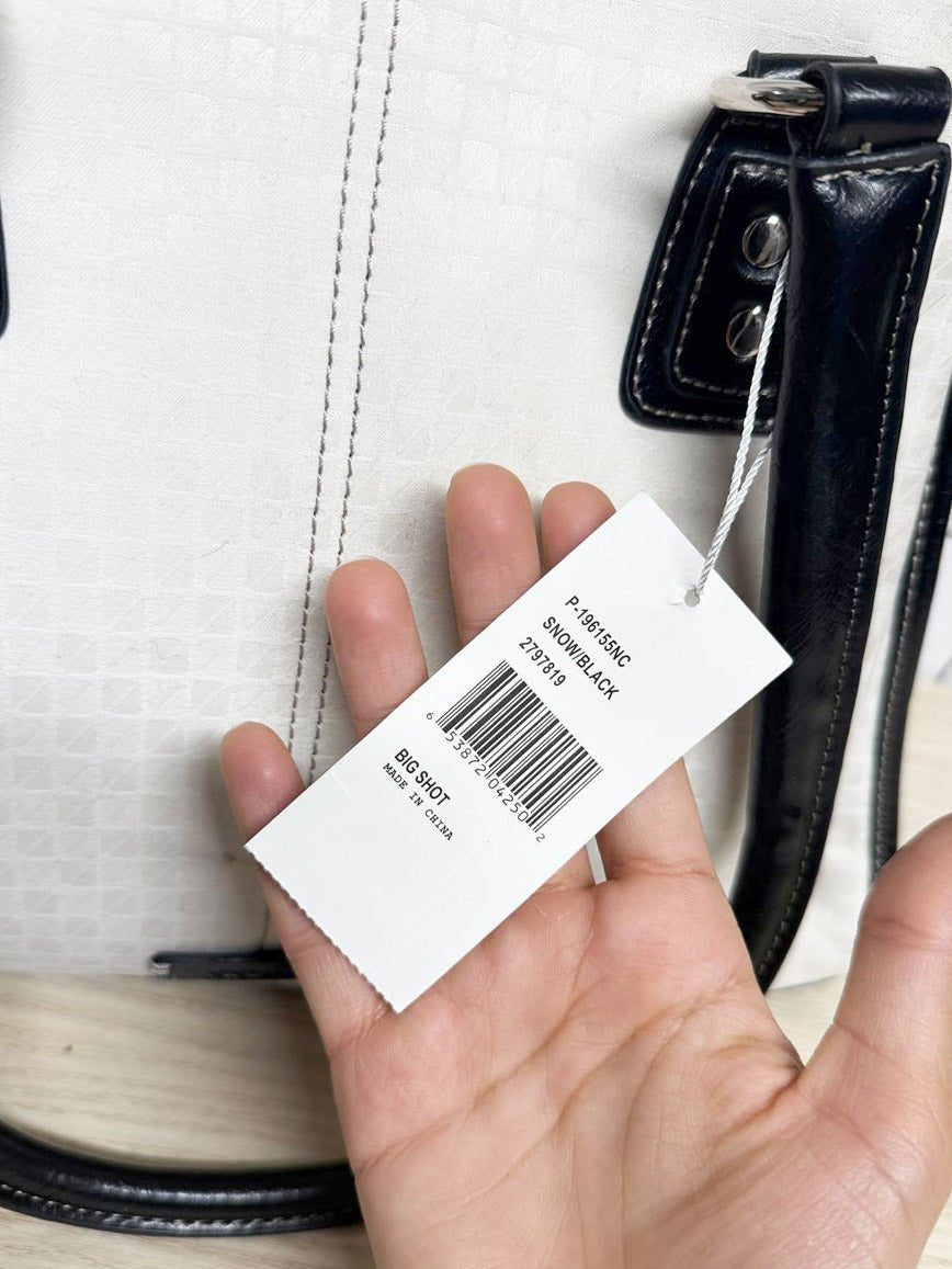 nwt vintage nine west canvas faux leather shoulder bag | nine & co - good market thrift store