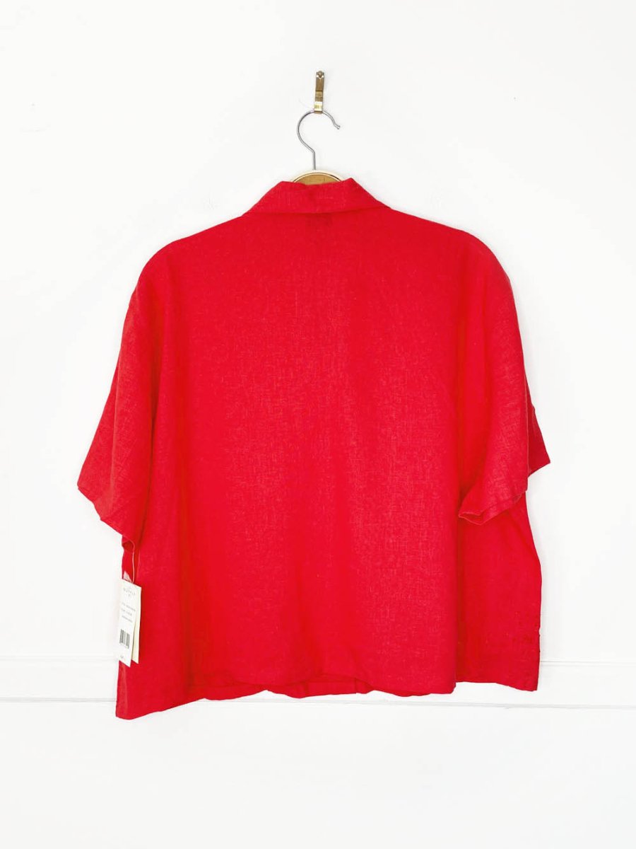 nwt vintage outfit JPR linen - blend beaded hem boxy shirt - good market thrift store