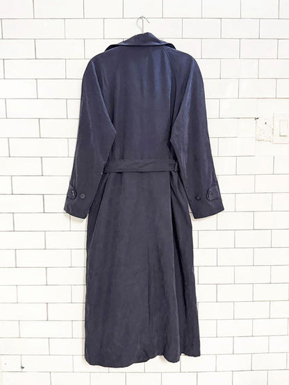 nwt vintage sequence soft touch double breasted belted trench coat - good market thrift store