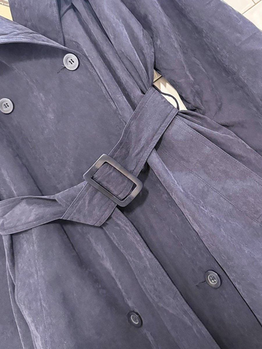 nwt vintage sequence soft touch double breasted belted trench coat - good market thrift store