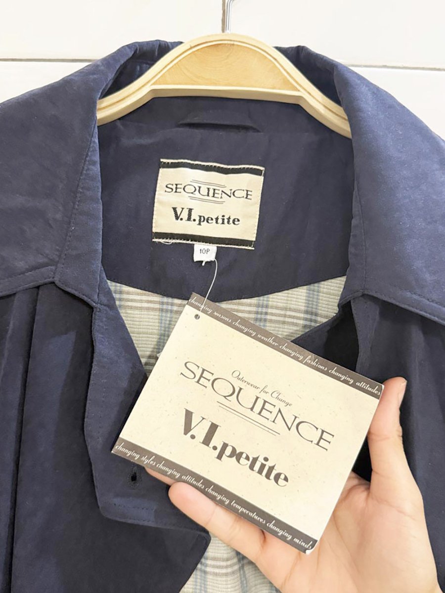 nwt vintage sequence soft touch double breasted belted trench coat - good market thrift store