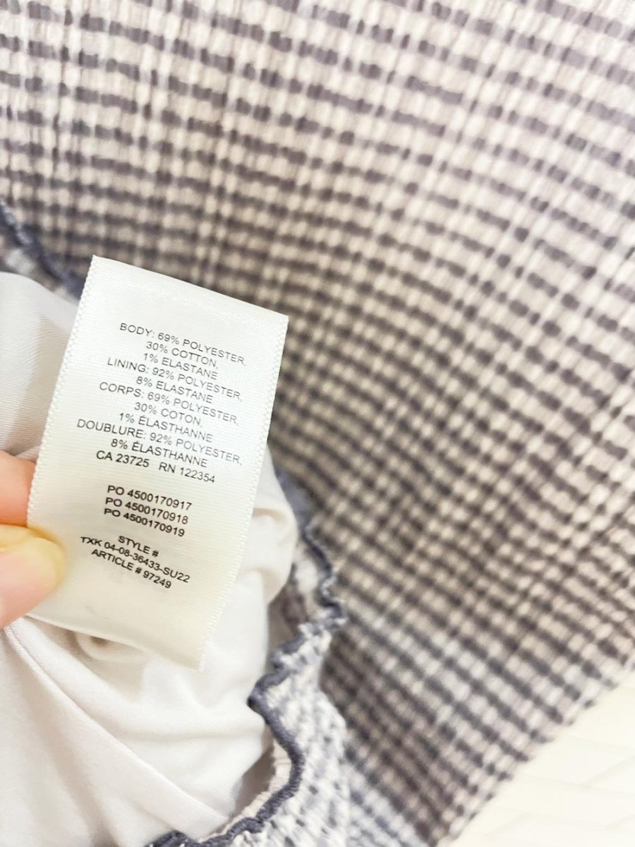 nwt wilfred jazz textured gingham lettuce hem midi dress | aritzia - good market thrift store
