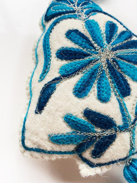 nwt wool embroidered folk tree ornament - good market thrift store