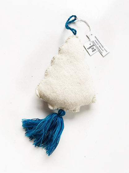 nwt wool embroidered folk tree ornament - good market thrift store