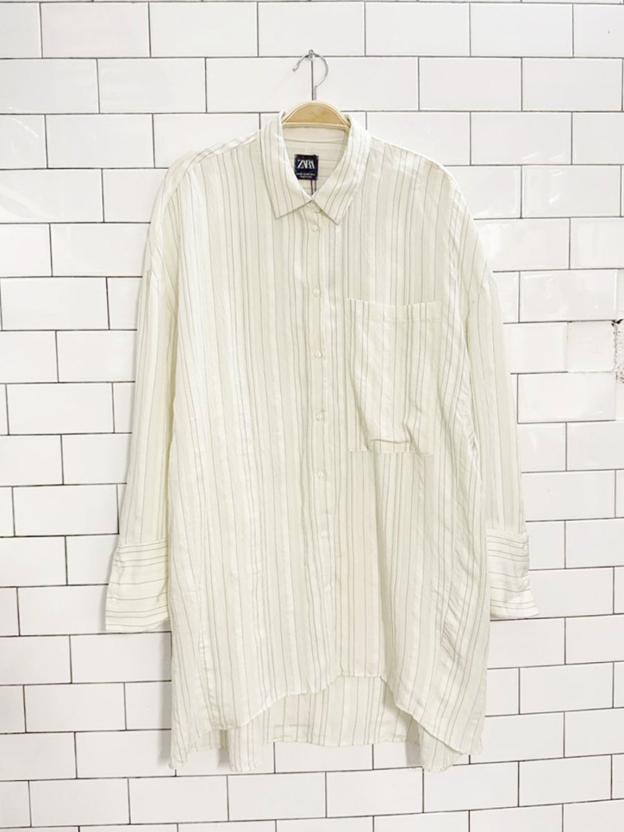nwt zara oversized striped shirt - good market thrift store