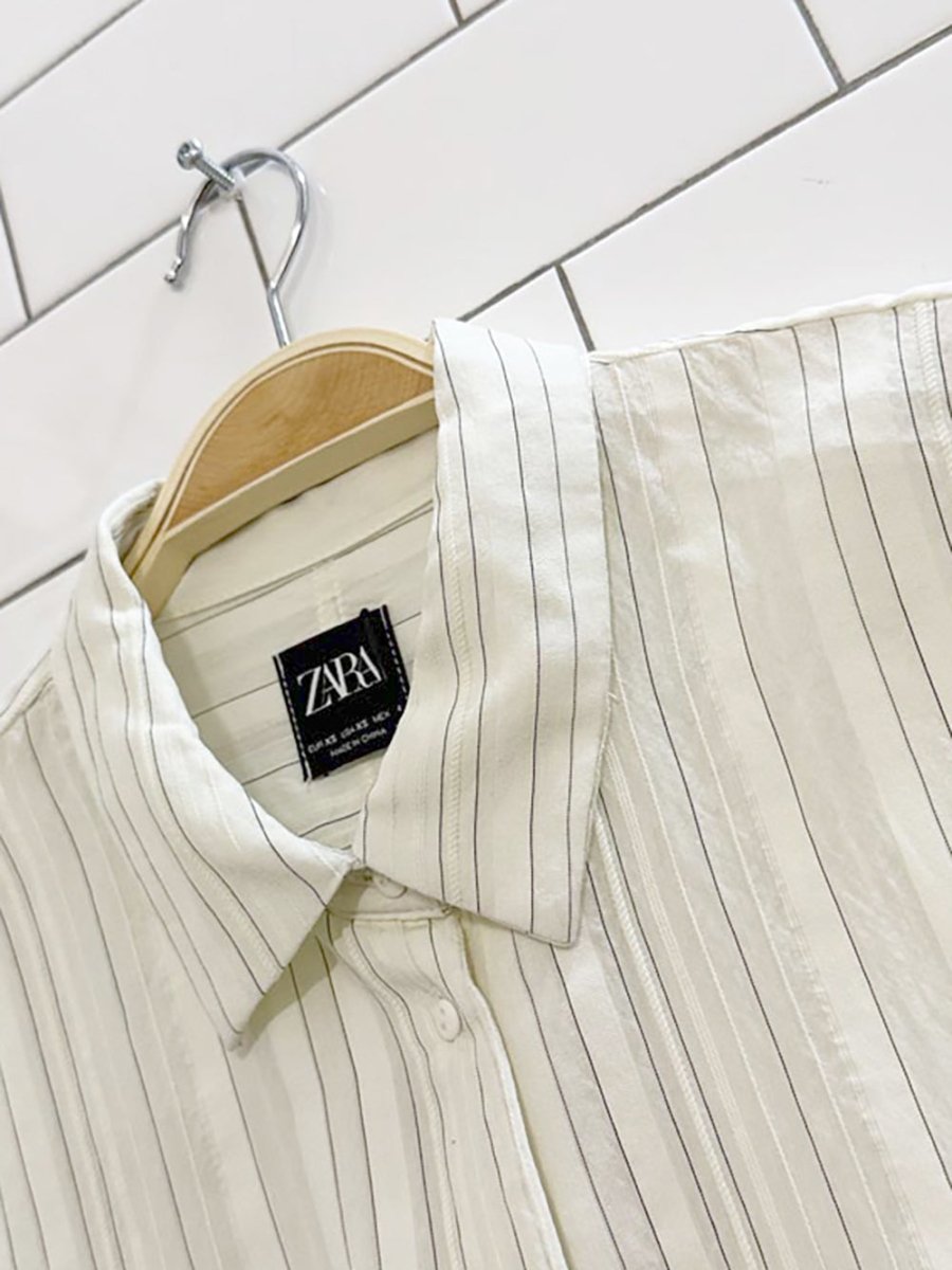 nwt zara oversized striped shirt - good market thrift store
