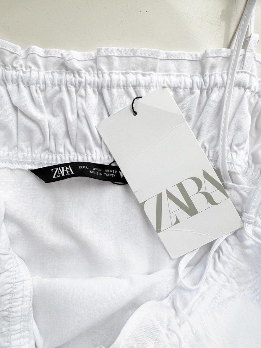 nwt zara ruffle top ruched mini dress - good market thrift store