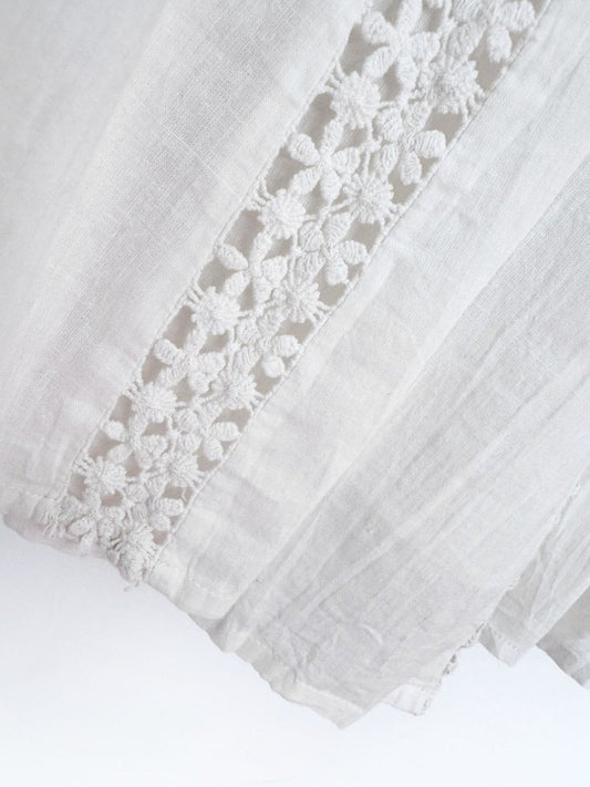 ny collection crochet lace trim boho full midi skirt - good market thrift store