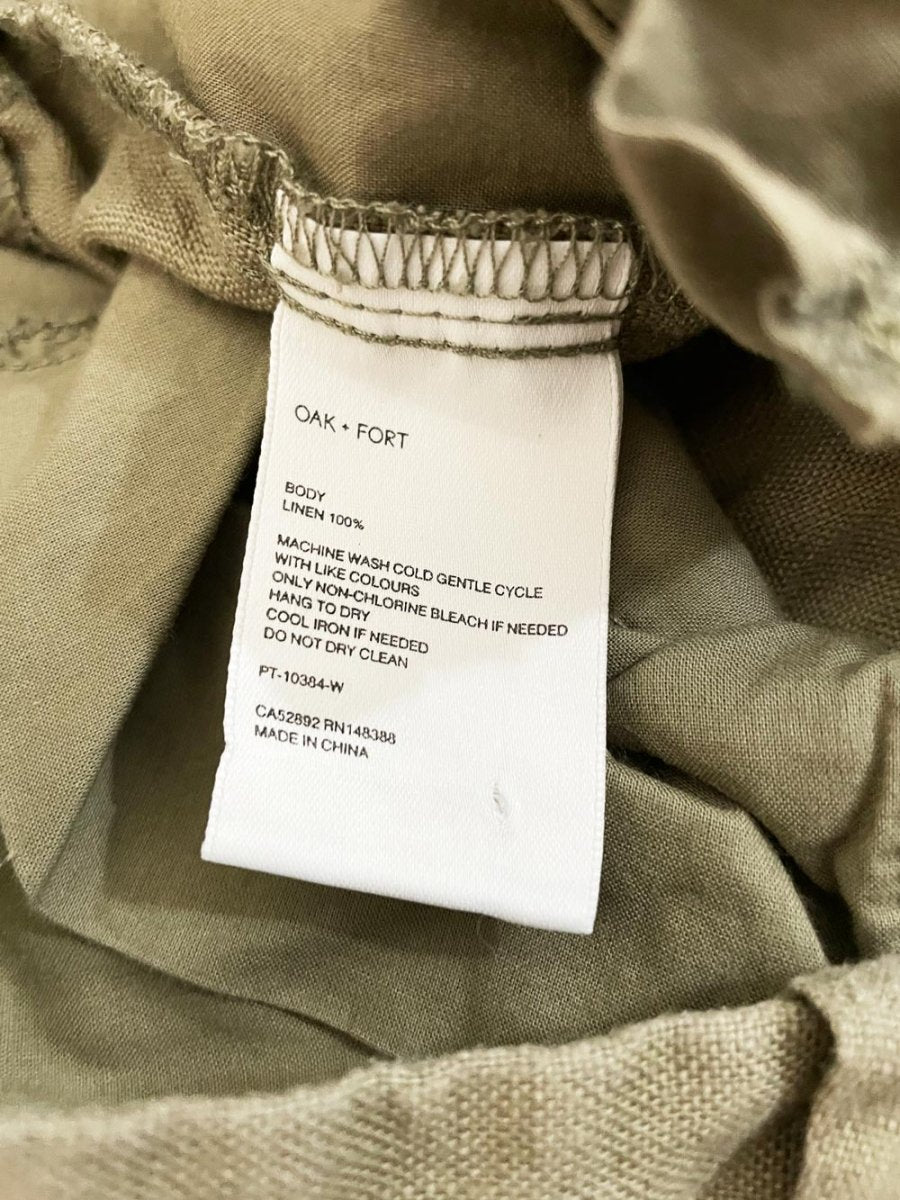 oak + fort 100% linen wide leg pleated trousers - good market thrift store