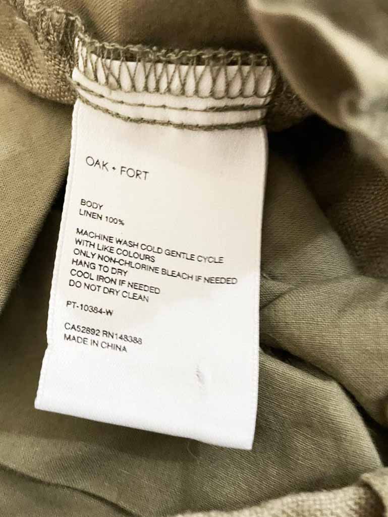 oak + fort 100% linen wide leg pleated trousers - good market thrift store
