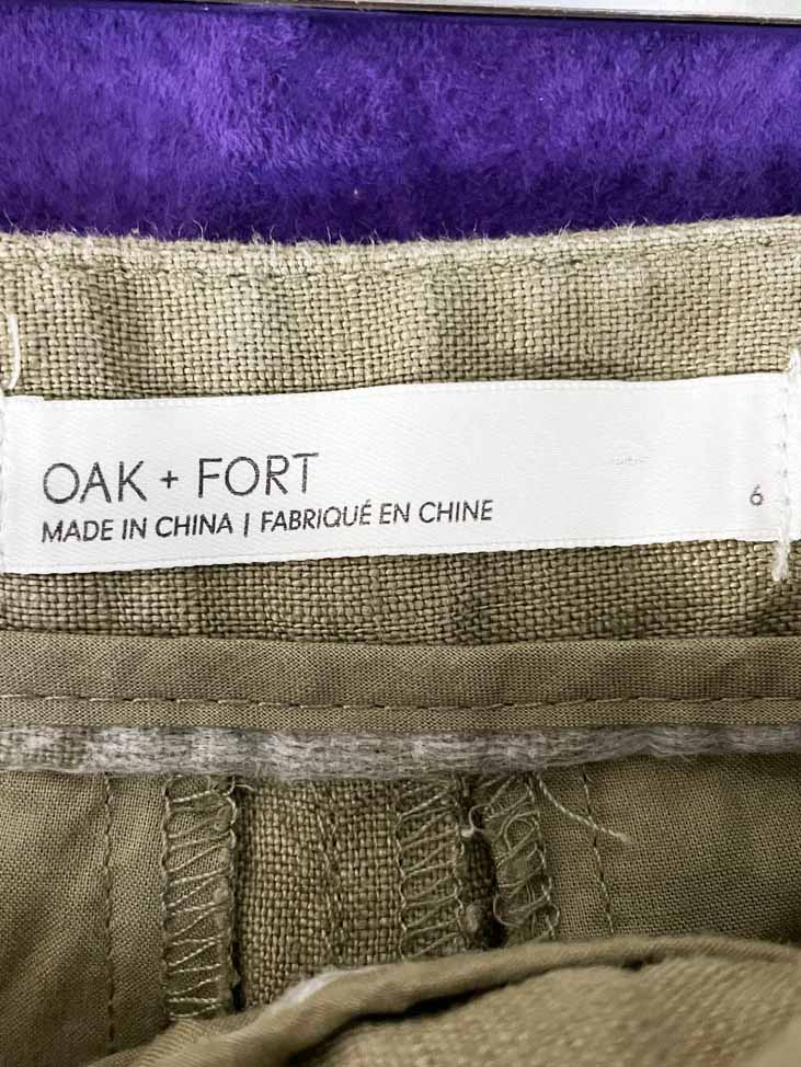 oak + fort 100% linen wide leg pleated trousers - good market thrift store