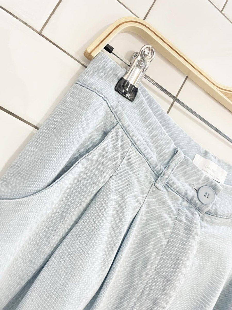 oak + fort chambray pleated casual trouser pant - good market thrift store