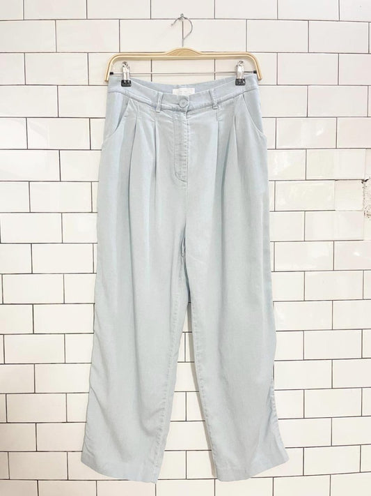 oak + fort chambray pleated casual trouser pant - good market thrift store
